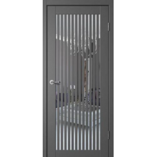 Дверь межкомнатная Сибирь Профиль Классик C07 Эмалит серый, стекло белое матовое